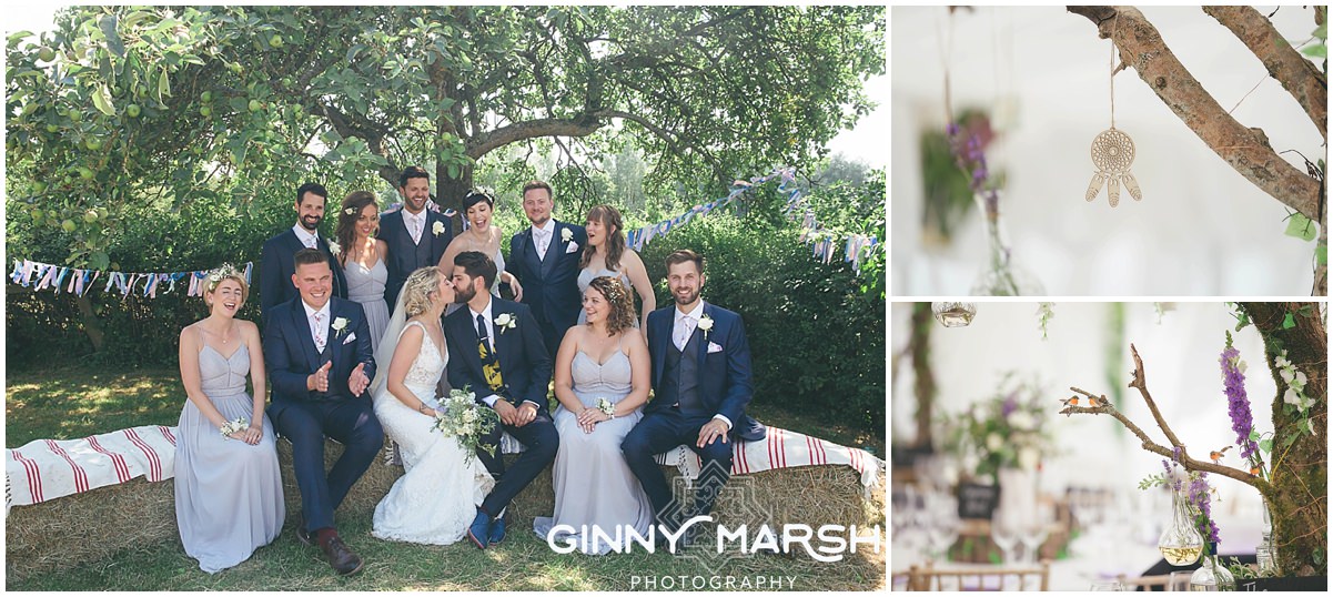 Boho country wedding photography at Groomes, Surrey