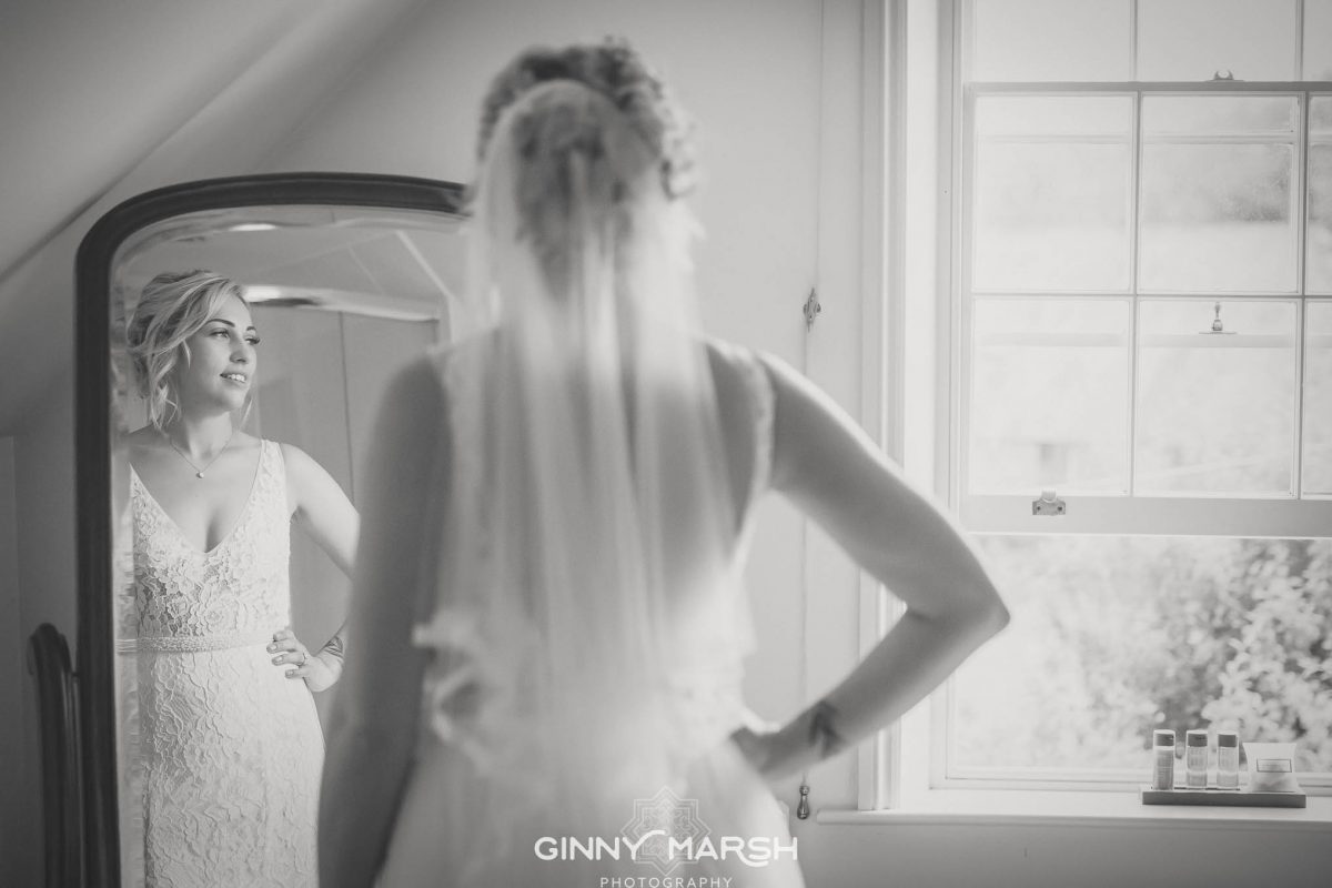 Bride in mirror | Groomes wedding venue | Ginny Marsh Photography