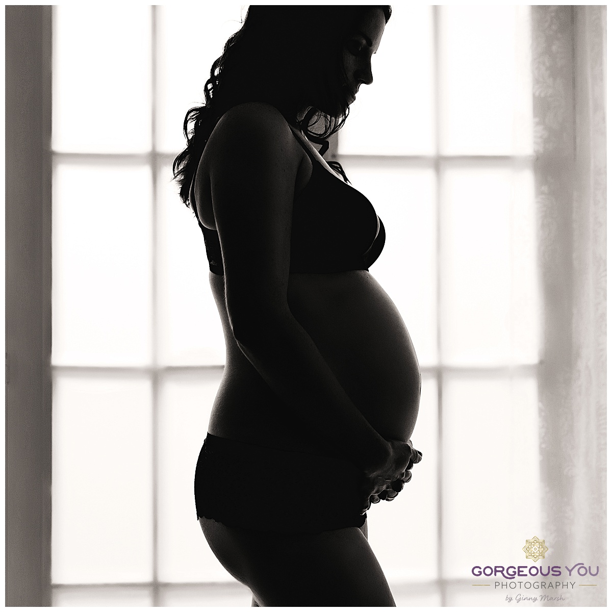 Silhouette pregnancy boudoir - Gorgeous You Photography