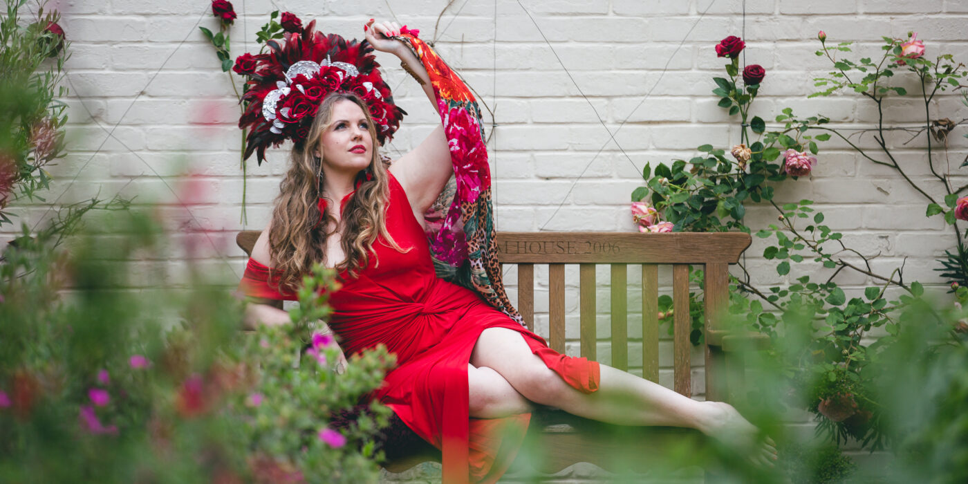 Spiritual Brand photoshoot portraying a woman in a red dress as Aphrodite love Goddess | Ginny Marsh | Gorgeous You Photography